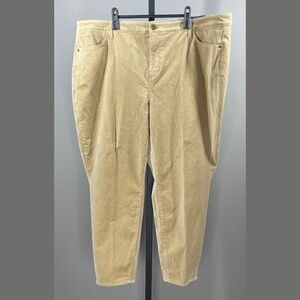 NEW Talbots Pants Womens 22 WP brown gold corduroy ankle jegging casual classic
